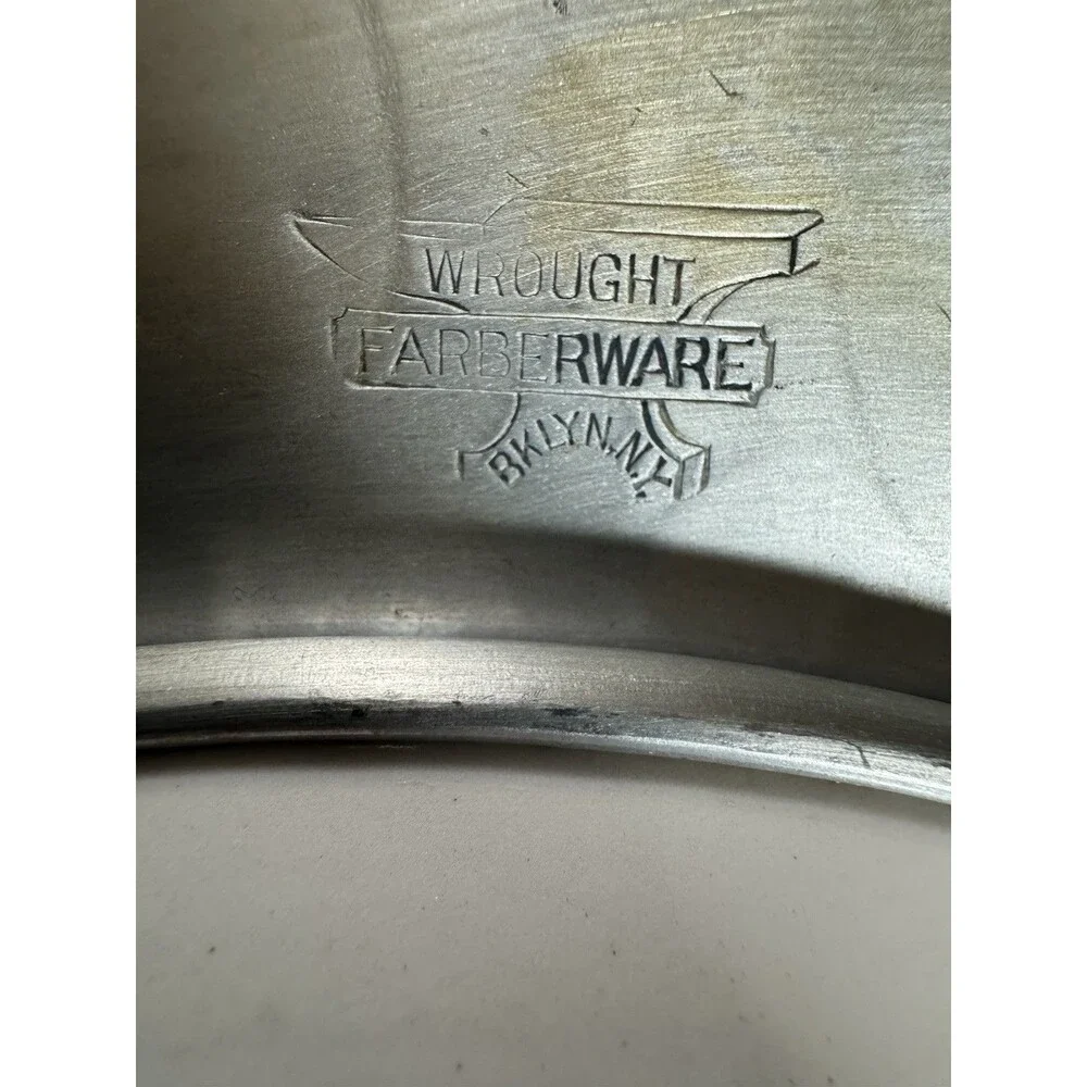 Triumph Limoges 22K‎ White Gold Porcelain Hammered Aluminum Farberware Plate VTG